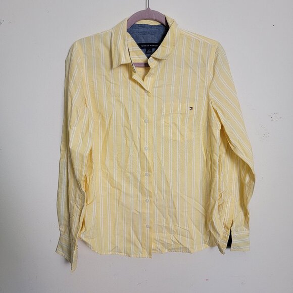Tommy Hilfiger Other - Tommy Hilfiger Yellow Striped Button Down Casual Shirt Size Small